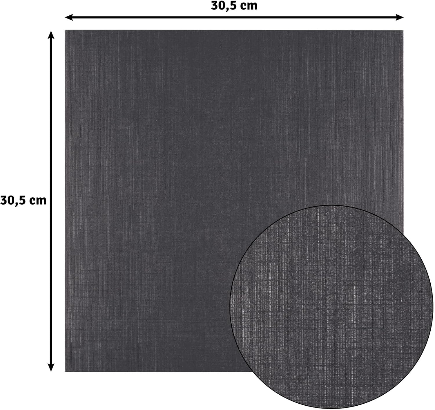 Florence Linen Cardstock Black 250 g - Coloured Paper 12 x 12 inches - Card Making - Scrapbooking Supplies - Heavyweight, Tear-Resistant - Create Elegant Invitations, Gift Boxes and Art Projects