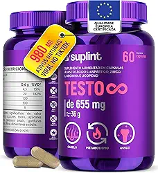 Suplementos para Homens 655 MG | Suporte ao Sistema Imunológico e Metabolismo | Suplementos pre Treino Masculino Academia para Desempenho Físico e Resistência | Desenvolvido na Holanda | 60 Cápsulas