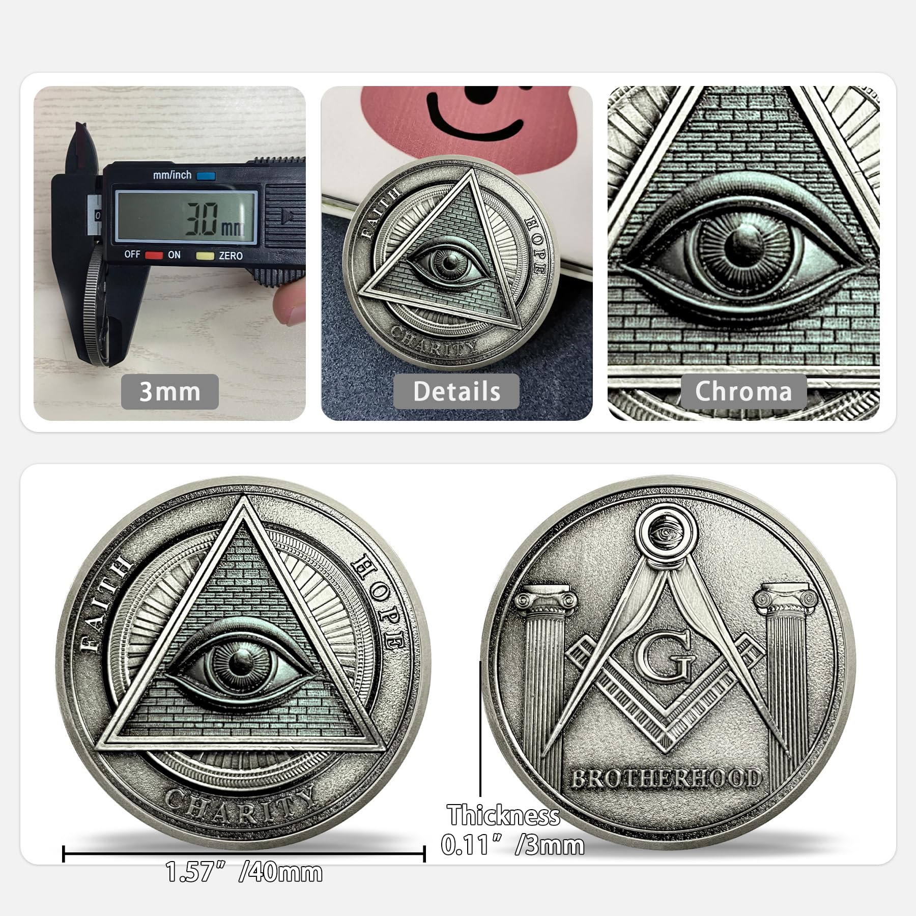 Masonic Coins - Freemason Challenge Coin Gifts -2