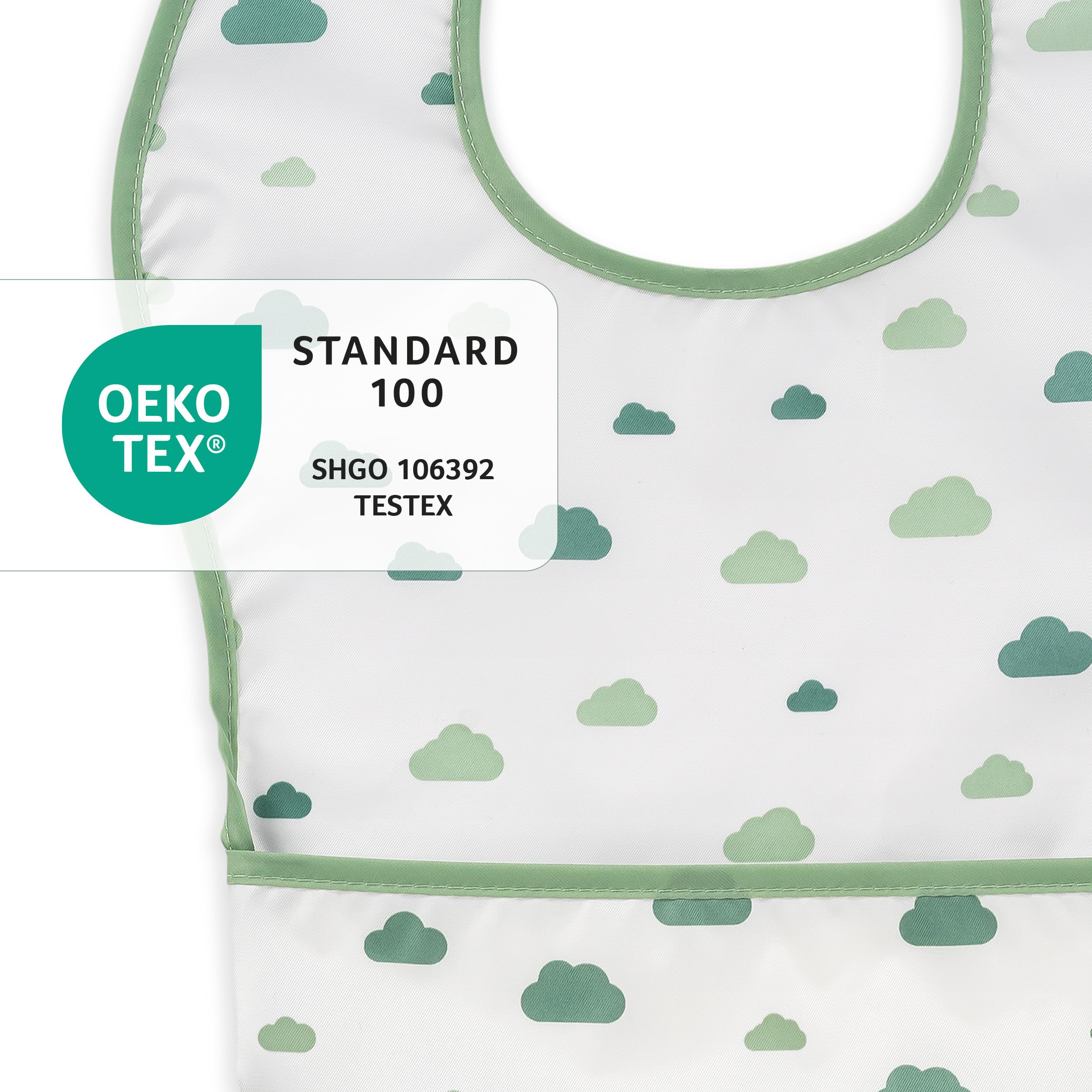 MiaMia Bavaglini Neonato Impermeabili 5pz Bavette con Tasca Chiusura a Strappo Testato OekoTex 100 Lavabile Verde