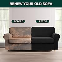 Vista 69 de CHUN YI - Funda elástica para sofá (7 piezas), funda para sofá de 3 plazas con tres respaldos y cojines separados con banda elástica, tela jacquard