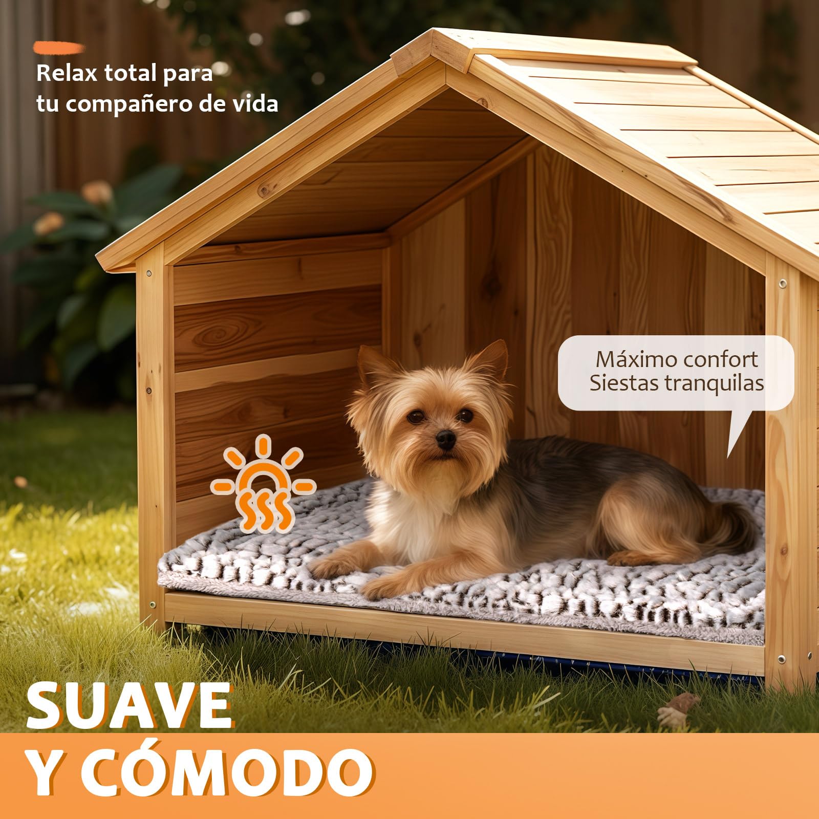 Mora Pets Manta térmica para Gatos Manta autocalentable para Gatos y Perros Cama termica sin Electricidad y baterías cojín de Calor Lavable 70 x 46 cm