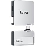 Lexar 1TB Professional Go Portable SSD w/Hub, Supports Apple 4K 60fps ProRes, Up to 1050MB/s, USB 3.2 Gen 2, Rugged, IP65, Ultracompact, Compatible w/iPhone 15/16, External SSD (LSL400S001T-RNSNU)