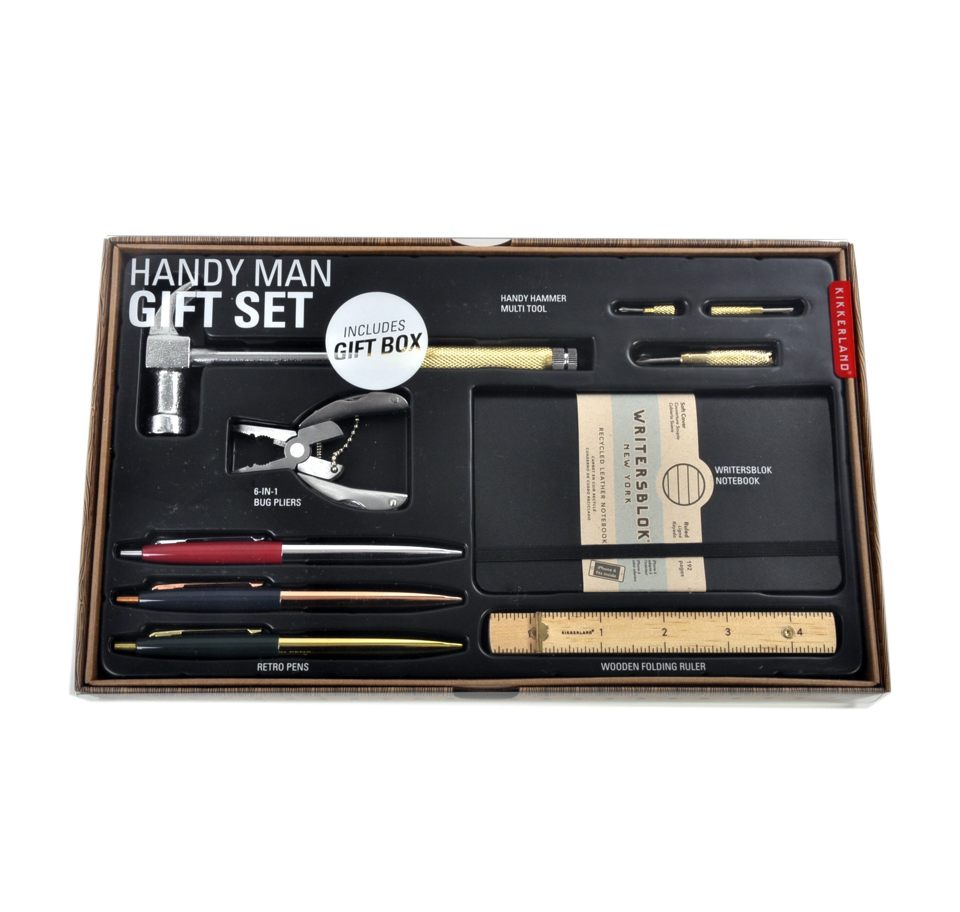 Kikkerland KIT003 Werkzeug Geschenkset für Männer groß