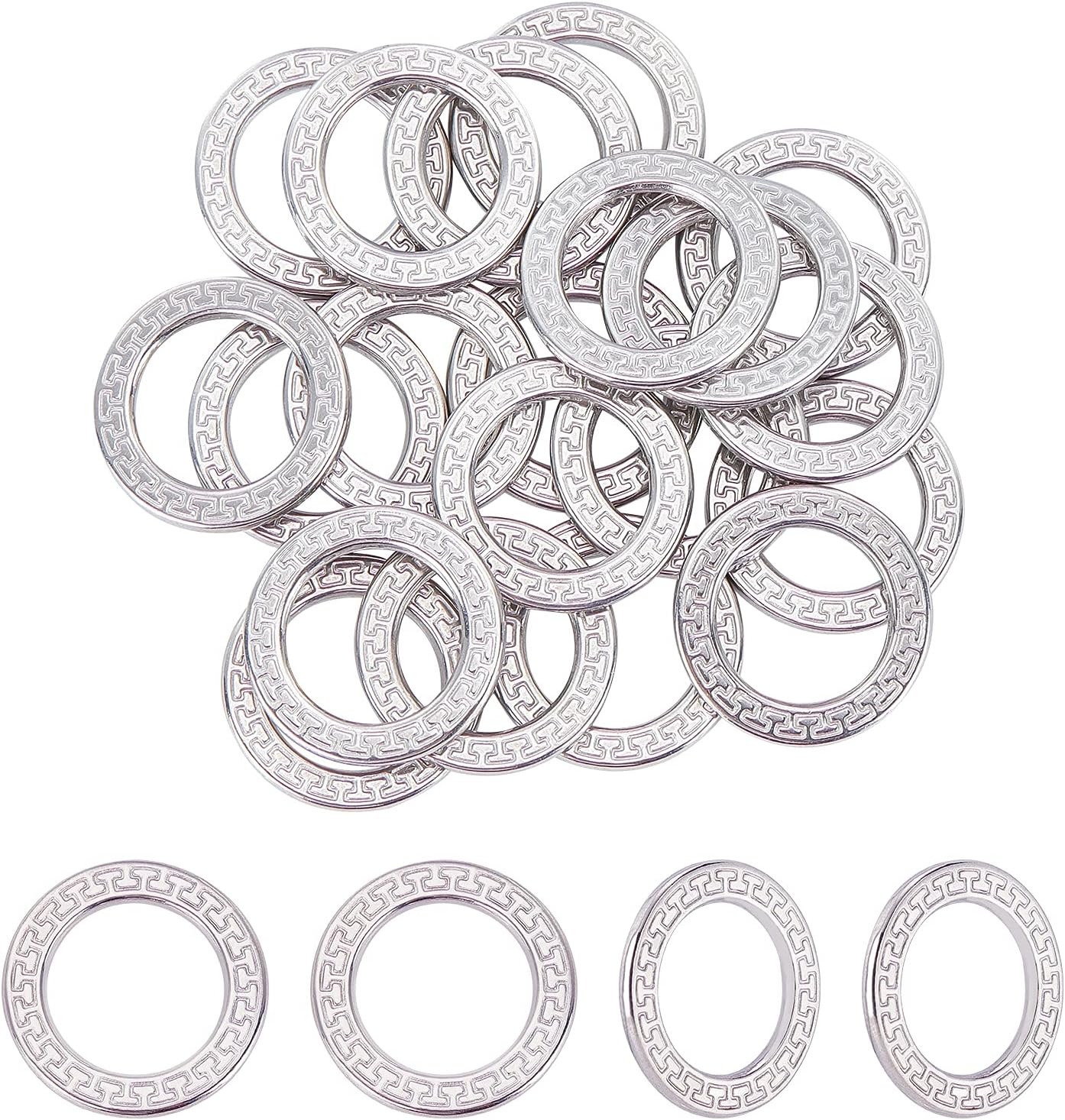 UNICRAFTALE 20pcs 22.5mm Linking Rings 304 Stainless Steel Link Connectors Ring Connectors Metal Jewelry Links for Women Jewelry Making, Stainless Steel Color