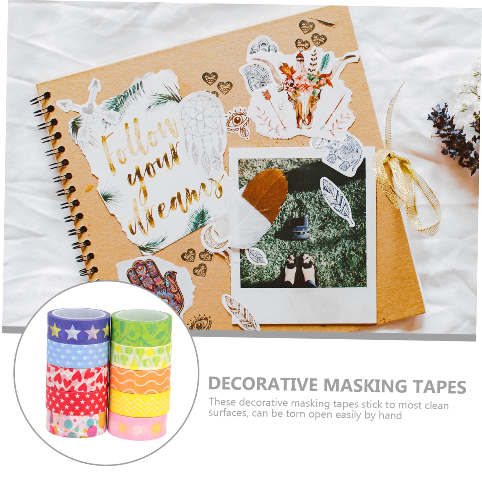 EXCEART 40rollos Cinta Washi Decorativa De Navidad Cintas Adhesivas Para Manualidades y Scrapbooking Diseño De Dibujos Animados Para Decoración De y Cajas De Navidad