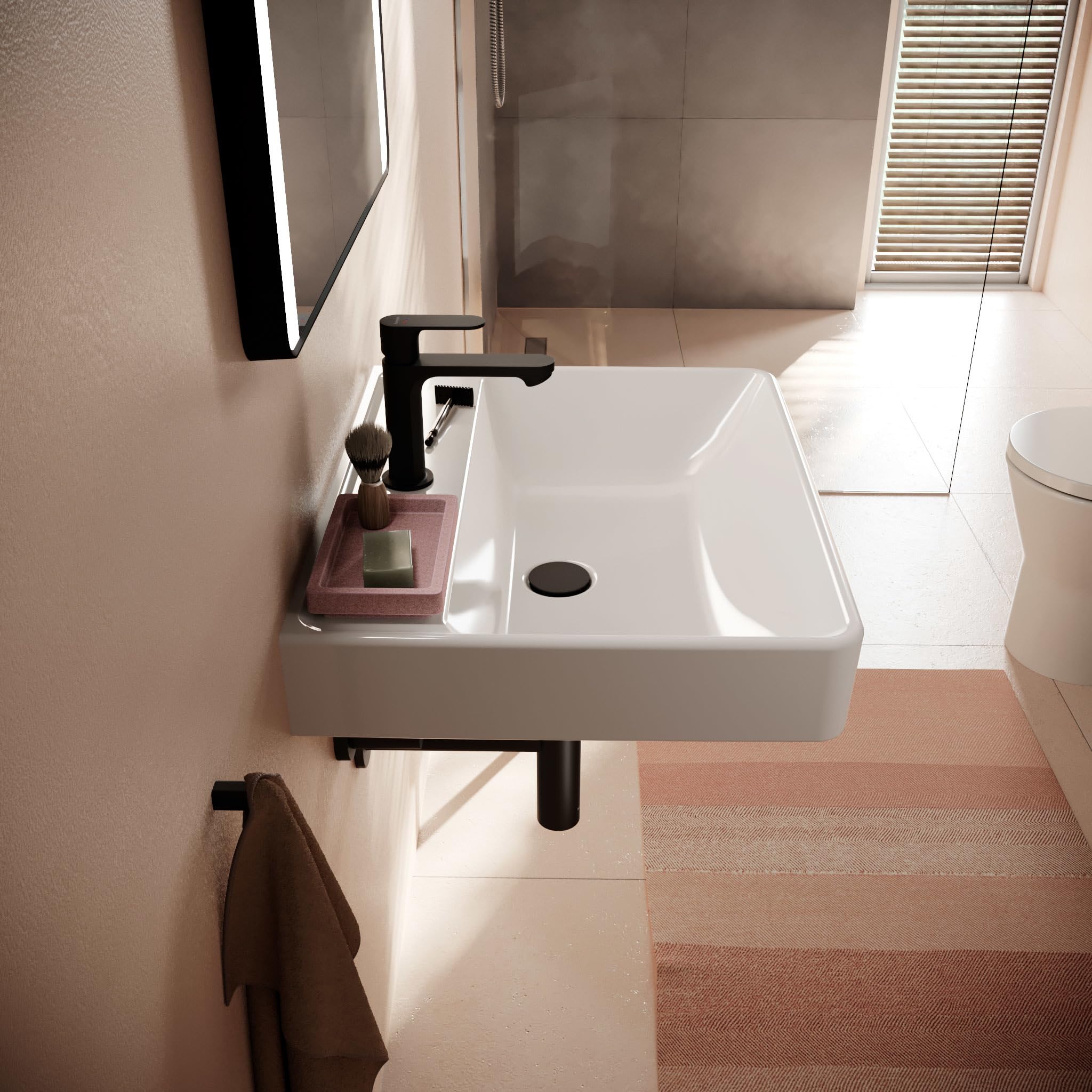 Hansgrohe Xanuia Q Waschtisch, mit Hahnloch, ohne Überlauf, 600x480mm, weiß, 60241450