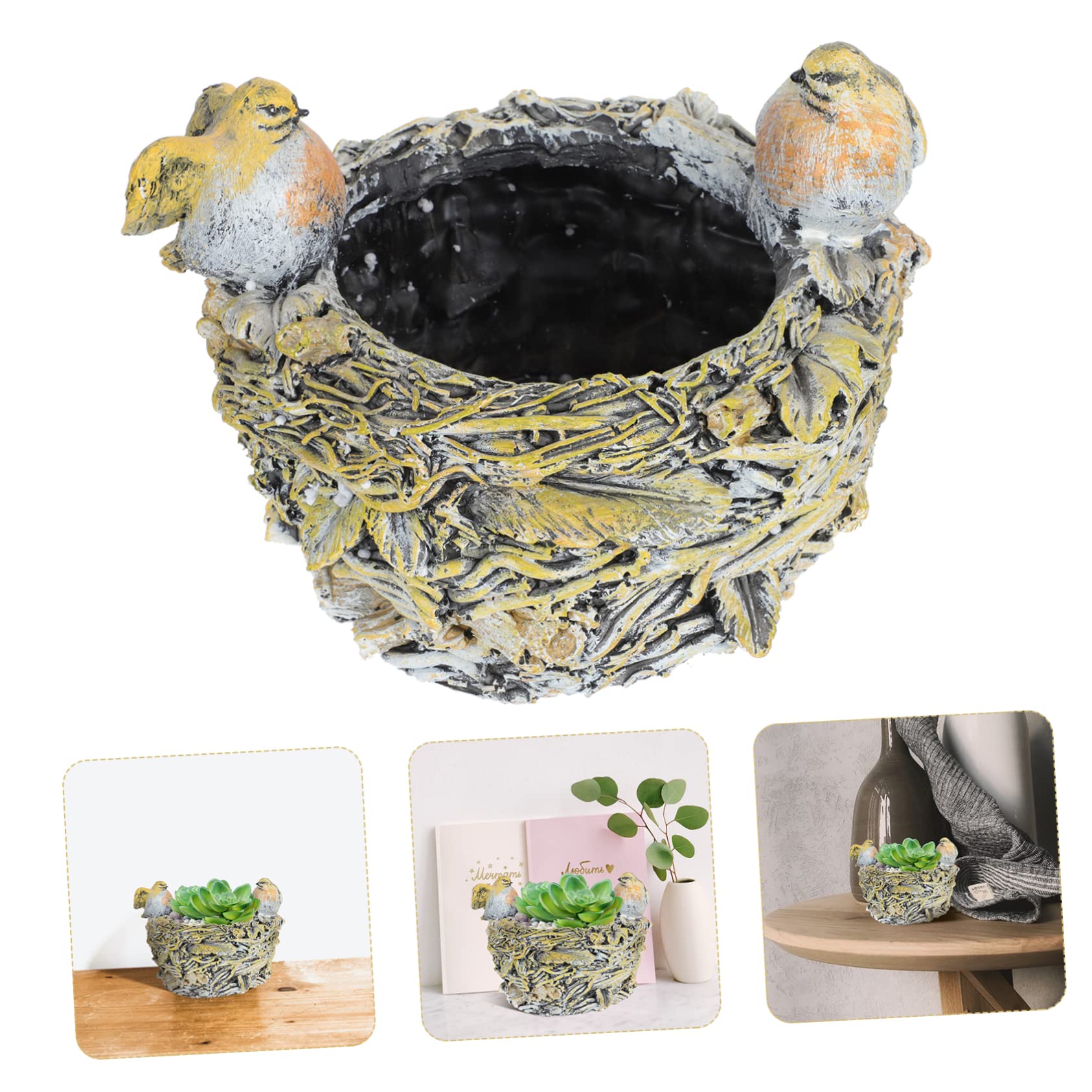 Happyyami Blumentopf Aus Resin Resin Topf Für Sukkulenten Übertopf Bonsai Töpfe Pflanzenbehälter Für Gräser Und Kleine Blumen Home Decor Für Garten Und Terrasse