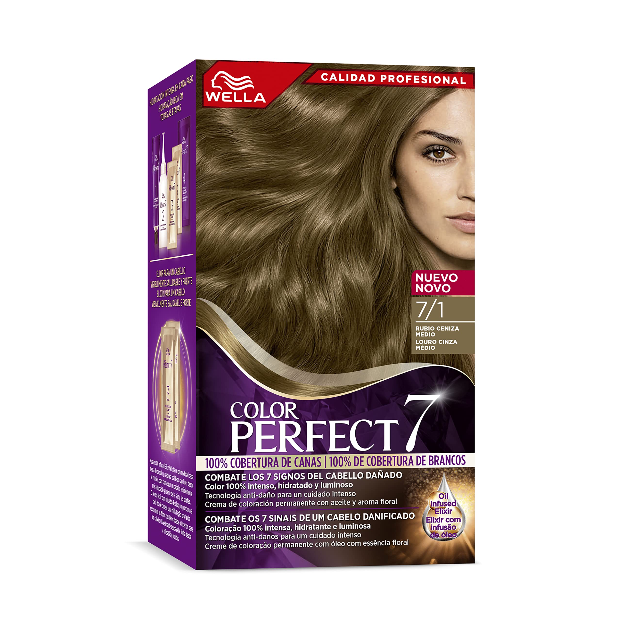 Wella Color Perfect - Tinte de Coloración Permanente para un Cabello Hidratado y Luminoso - Tonos Rubio Ceniza Medio