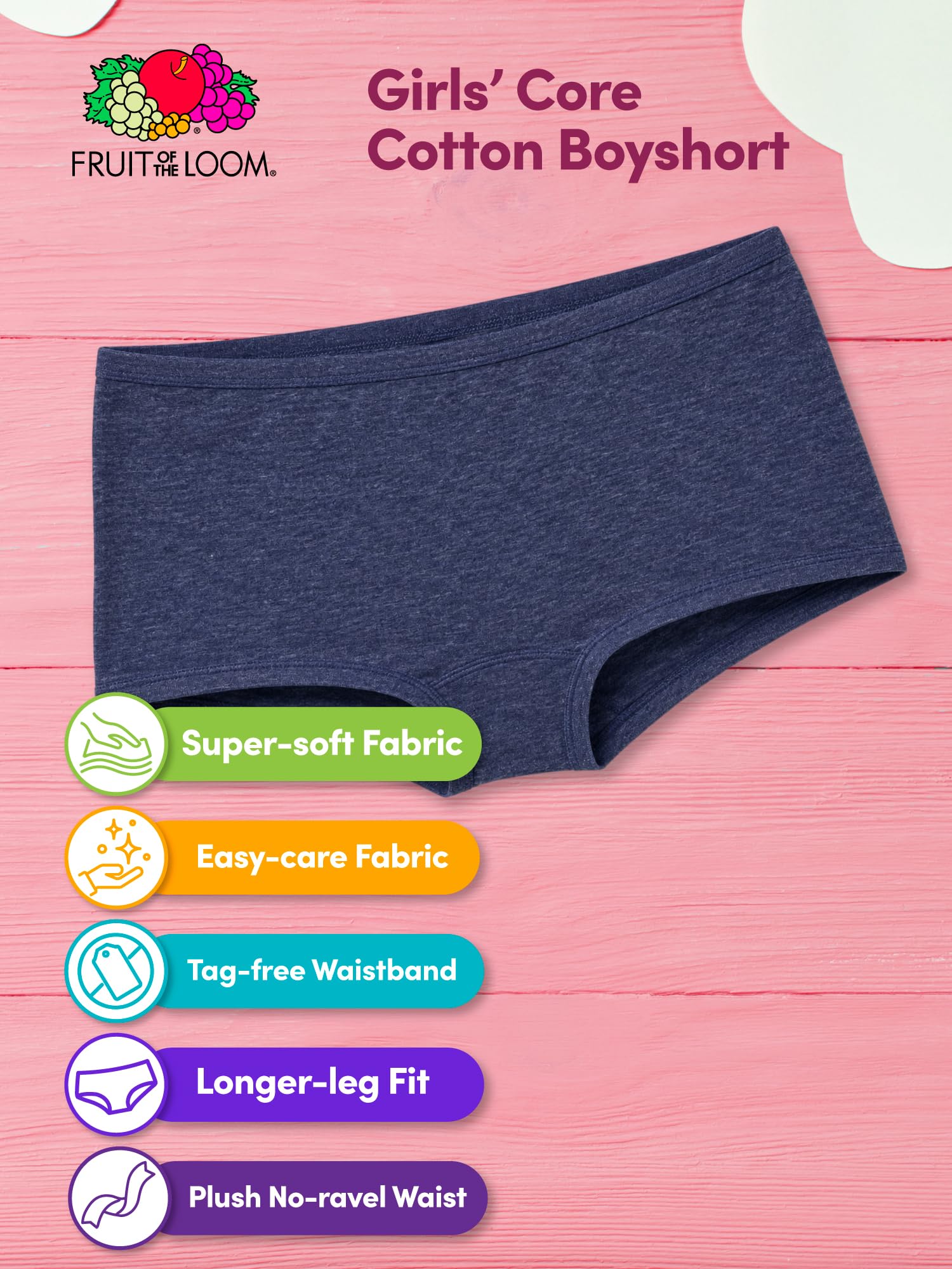 Fruit of the Loom Dziewczęce bawełniane szorty bielizna chłopięce krótkie majtki (11 sztuk)