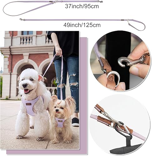 Miniatura 4 de Arnés sin tirones para perro, con correa multifunción, pechera ligera, suave y ajustable para mascota, no ahorca, chaleco a prueba de escape, morado