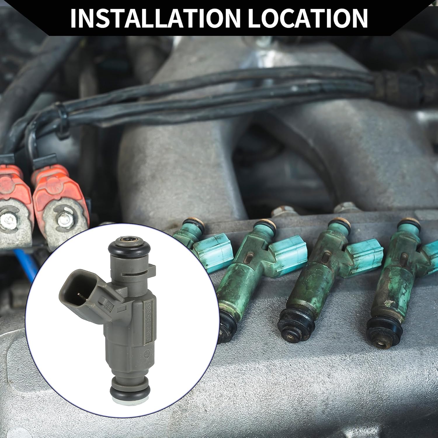 No.XW4E-9F593-A5B Fuel Injector for JAGUAR S-Type 2000-2007 3.0L for Lincoln LS 00-02 3.0L / Engine Fuel Injection Nozzle/Durable / 6 Pcs Gray