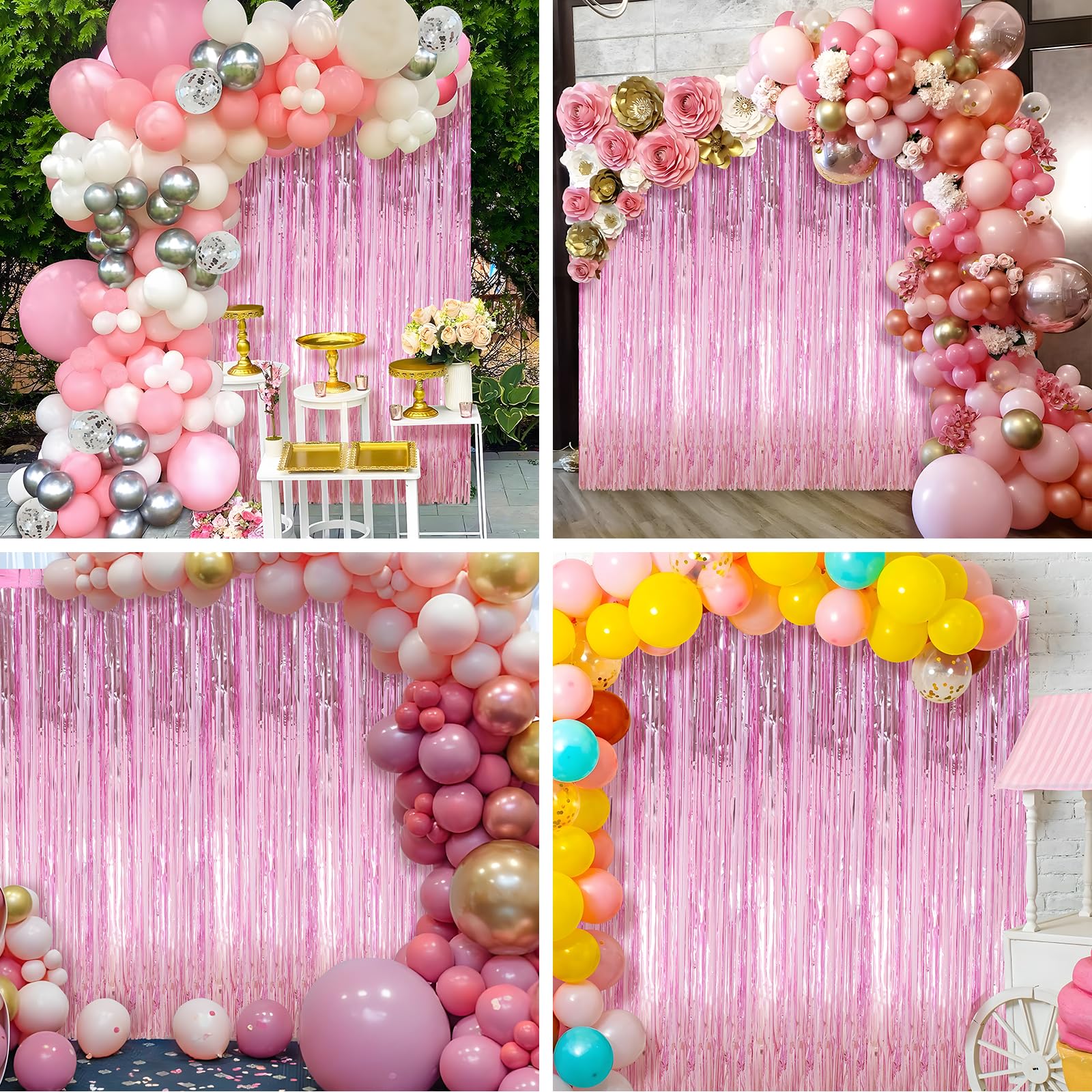 Oropel De Flecos De Aluminio De 2M-3M, Cortina De Oropel Brillante Y Pastel, Puerta, Decoración Para Fiesta De Cumpleaños Y Boda, Reino Unido - México