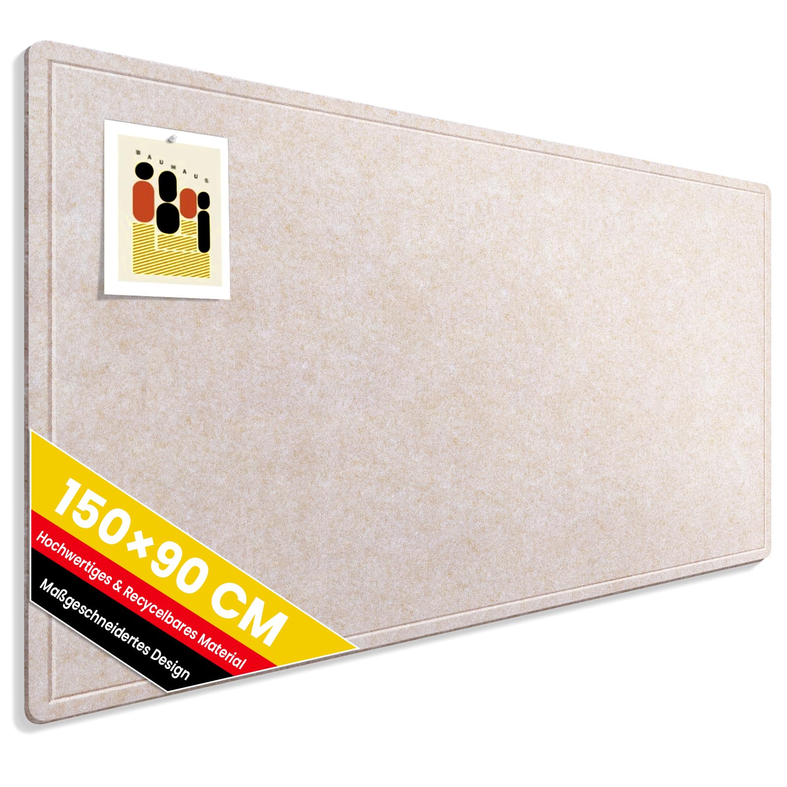 Großes Filz Pinnwand, Filzboard mit 40 Reißzwecken, faltbares Bulletin Board, Fotodisplay-Tafel mit selbstklebendem Klebeband für Büro, Zuhause und Schule