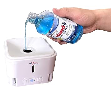 SkinDfense Mist Smart Surface & Smartphone Cleanser Spray Machine Portable Cleanser Mist Touchless Hand Cleanser Spray Automatic Nano Cleanser Mist Machine with Tabletop Stand