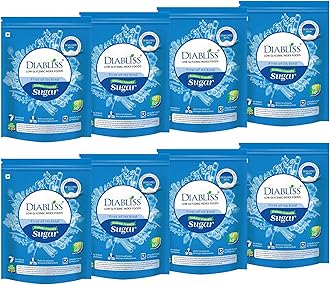 Diabliss Herbal Cane Sugar - Free from Chemicals/Artificial Sweeteners - Low Glycemic Index (GI) - 500g Pouch (500 g (Pack of 8))