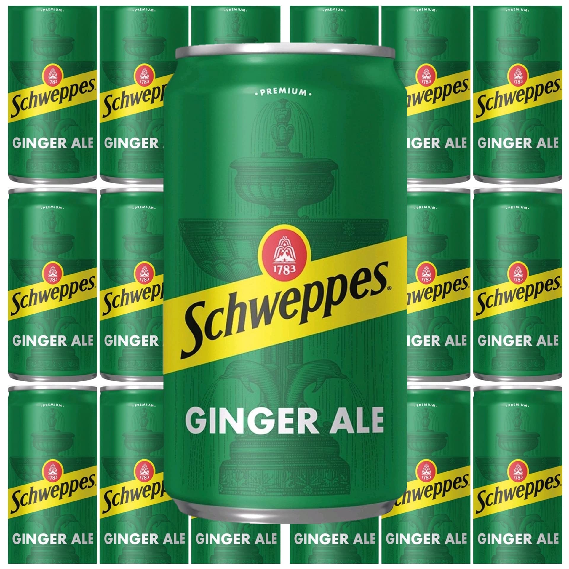 Schweppes Ginger Ale, 7.5 Fl Oz Mini Can (Pack of 18, Total of 135 Oz