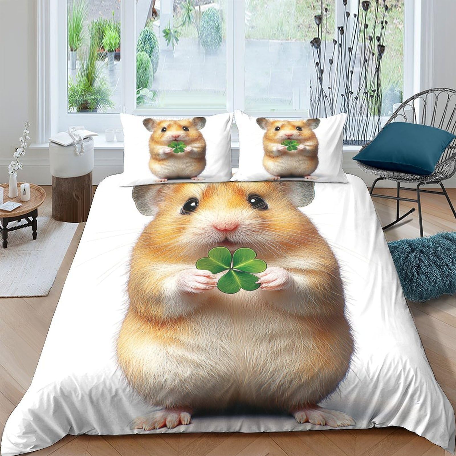 Housse de couette hamster 140x200 pour une chambre d'étudiant cocooning