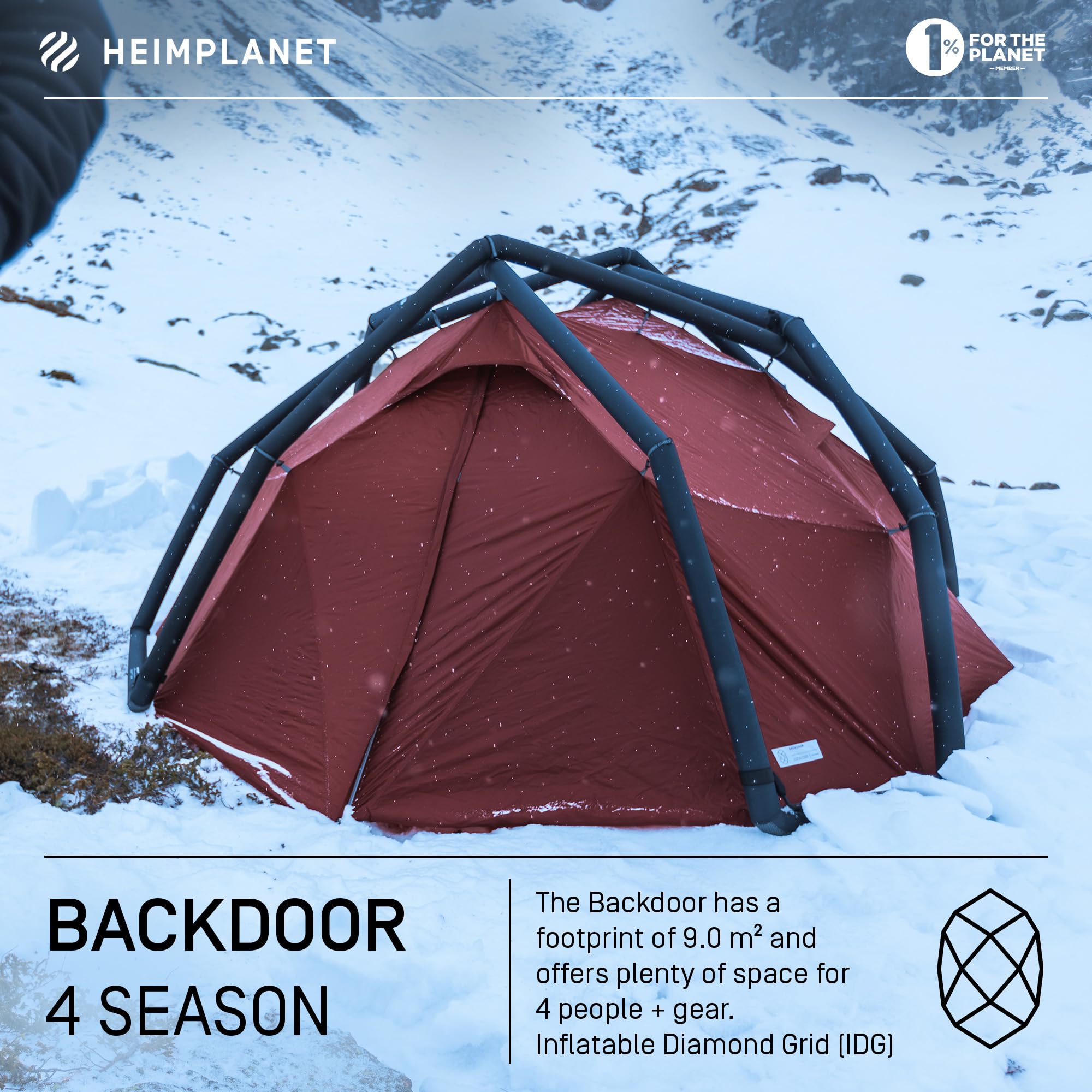 Amazon.co.jp: HEIMPLANET バックドアテント:4人用 4シーズン レッド