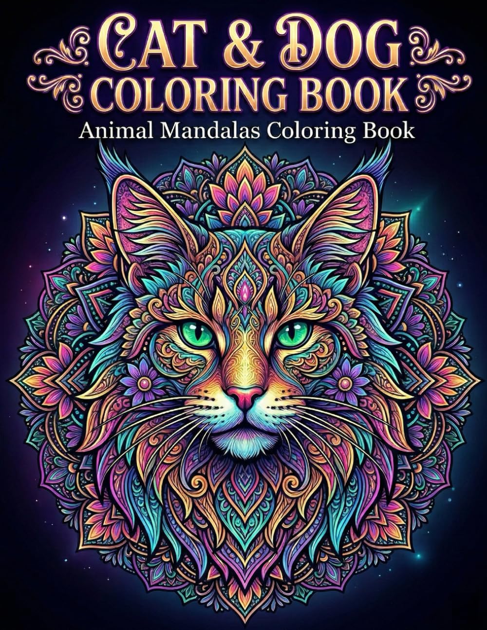 Cat & Dog Coloring Book: Animal Mandalas Coloring Book: Relaxing cat & dog mandala designs for adults seeking stress relief and mindfulness