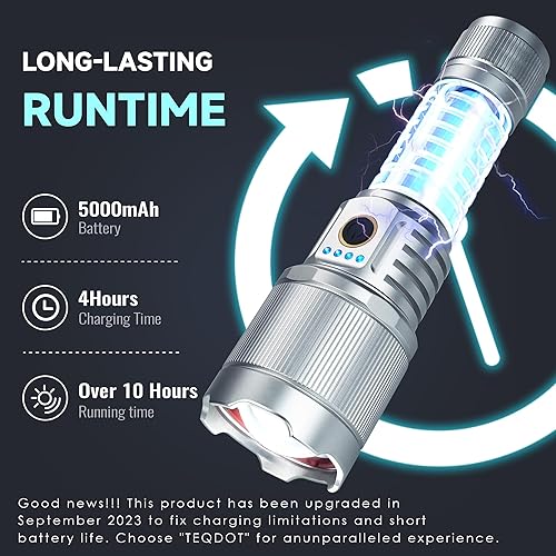 Miniatura 4 de Linternas de alto lúmenes 990000 LED recargable linterna táctica Zoomable 3 modos de carga rápida IPX6 impermeable linterna de mano súper brillante