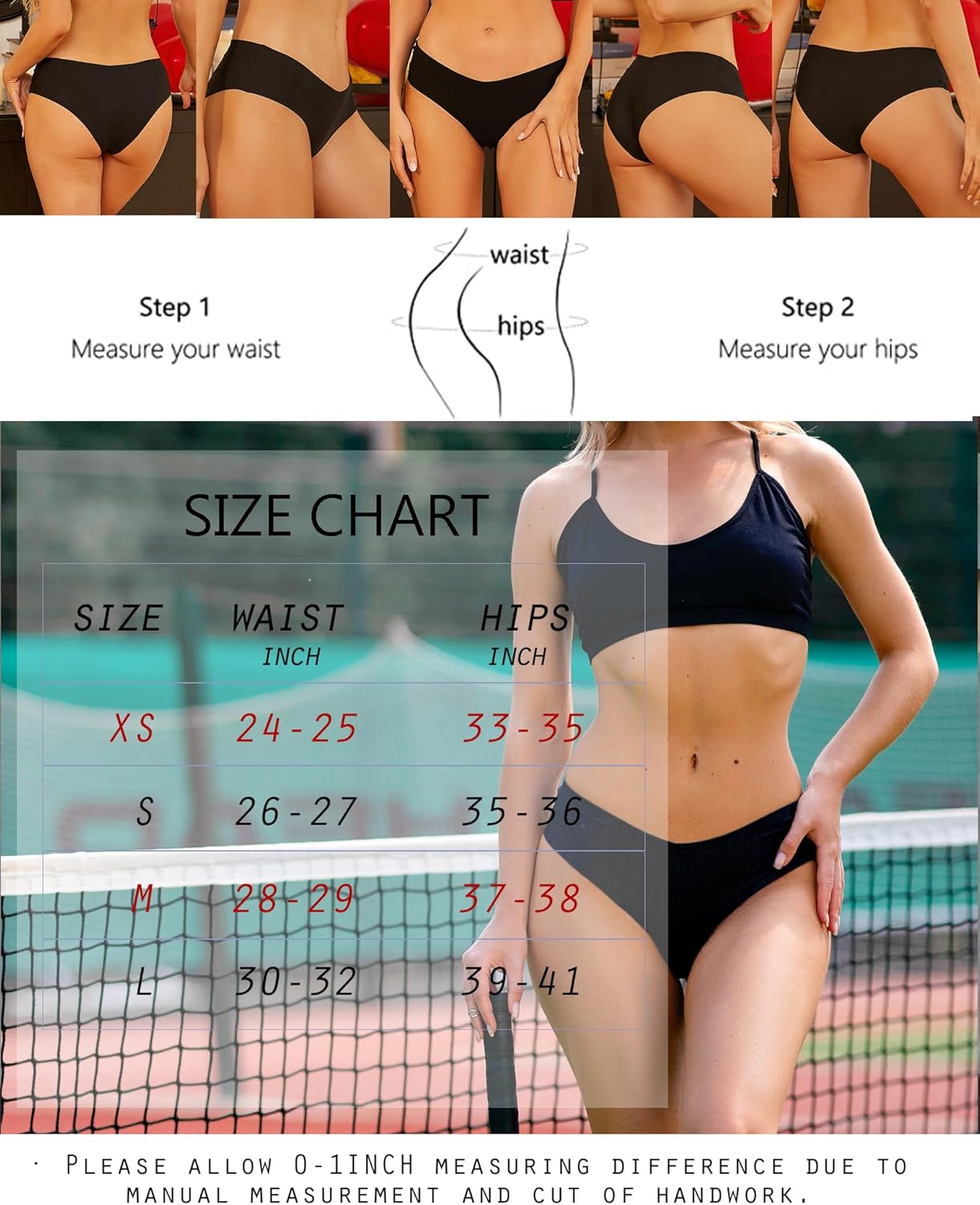 Women’s Seamless Underwear Soft Stretch Briefs Invisibles Hipster V Cut cheeky No Show Bikini Panties 5 pack XS-L - Image 5