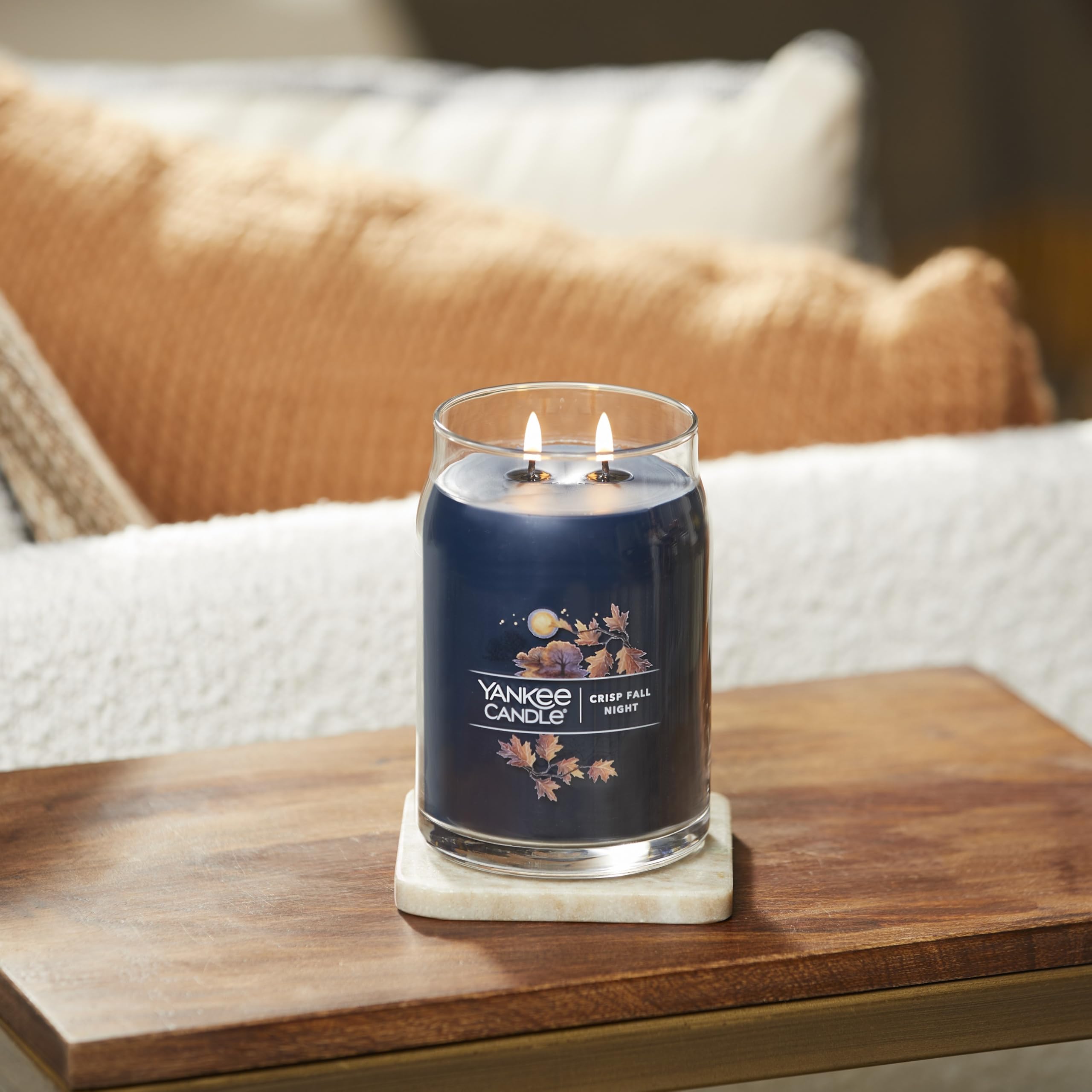 Yankee Candle Crisp Herbst Night Signature Duftkerze im Glas, groß