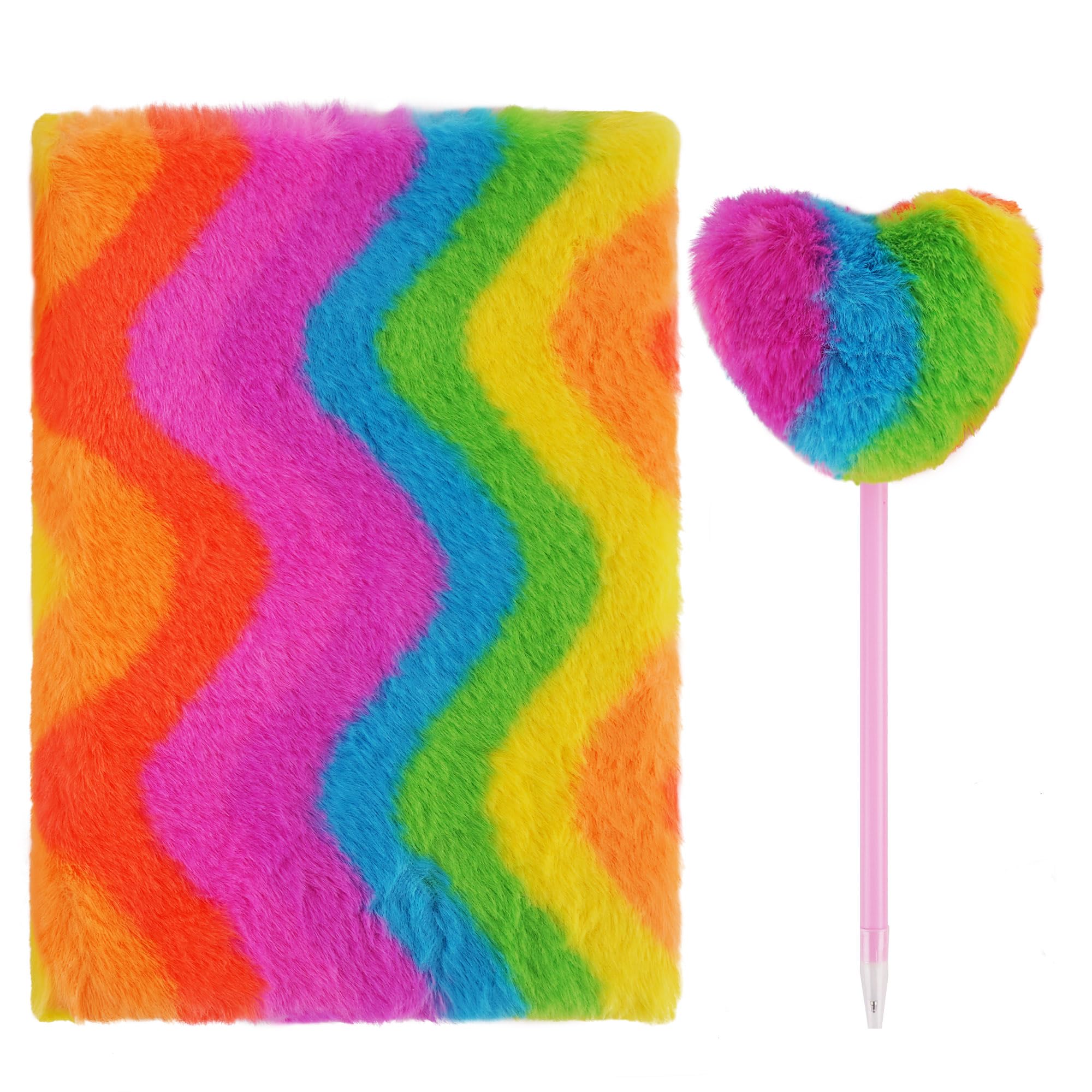 Carnet A5 pour fille avec couverture duveteuse et 160 pages de notes