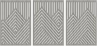 Vista 1 de ZellCreative Juego de 3 paneles geométricos de madera para decoración de pared, montañas