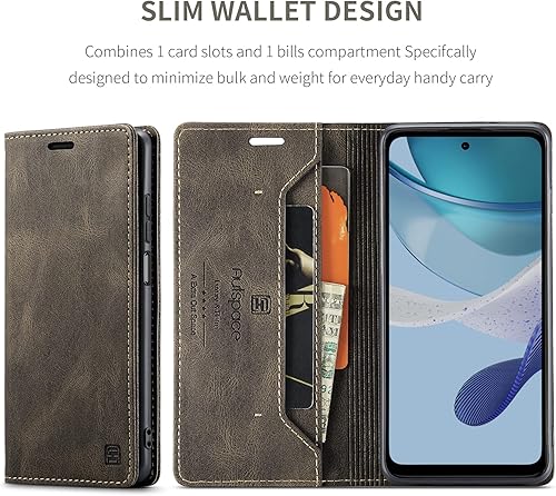 Miniatura 4 de Hongxinyu Funda tipo cartera para Motorola G 5G 2023, funda de piel sintética con tapa para tarjetero, ranura para efectivo, bloqueo RFID, función