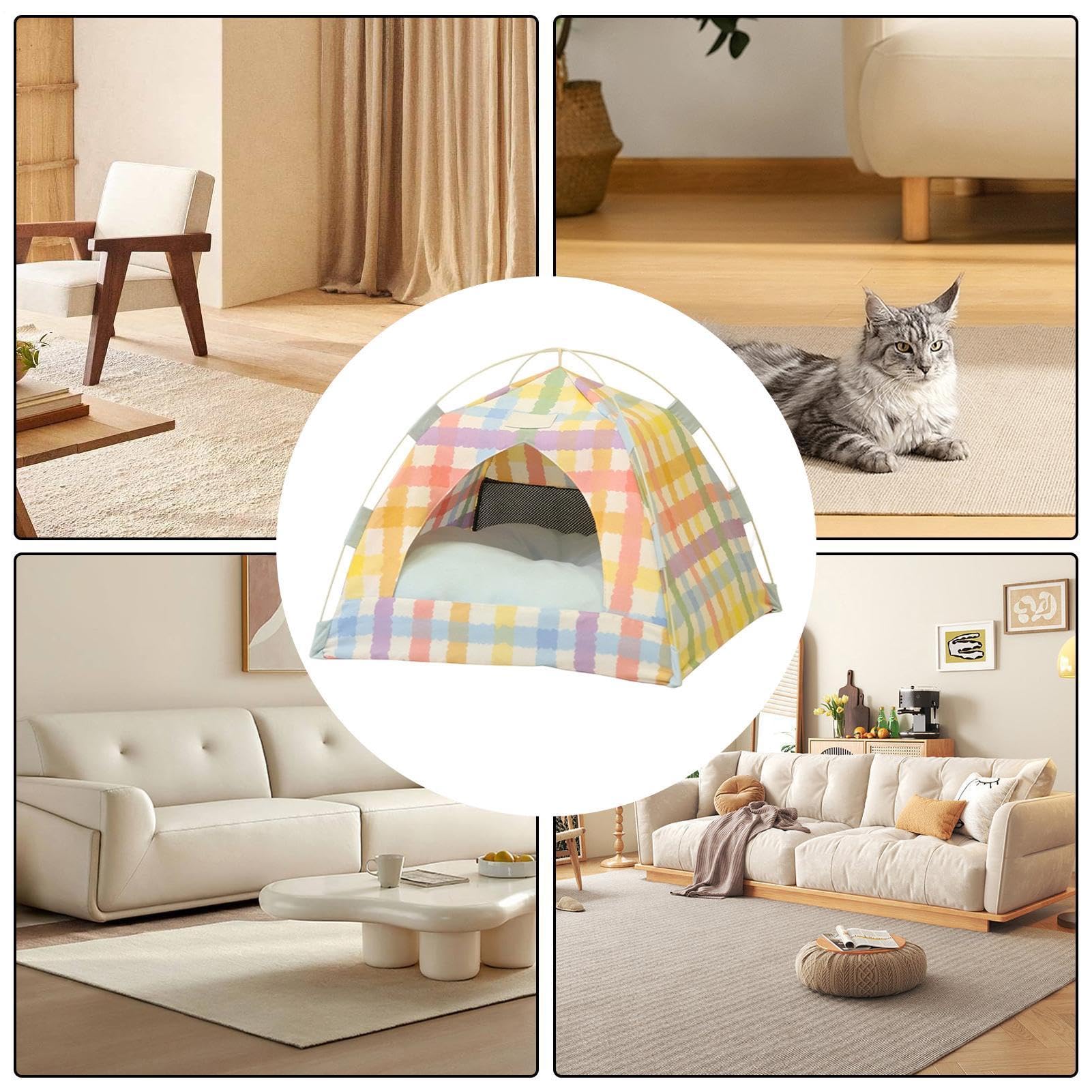 Tenda per Gatti Traspirante e Ventilata Rifugio Caverna Pieghevole con Rete | Tenda Gatti Da Interno Casa, Soggiorno, Appartamento, Dormitorio, Patio, Balcone e