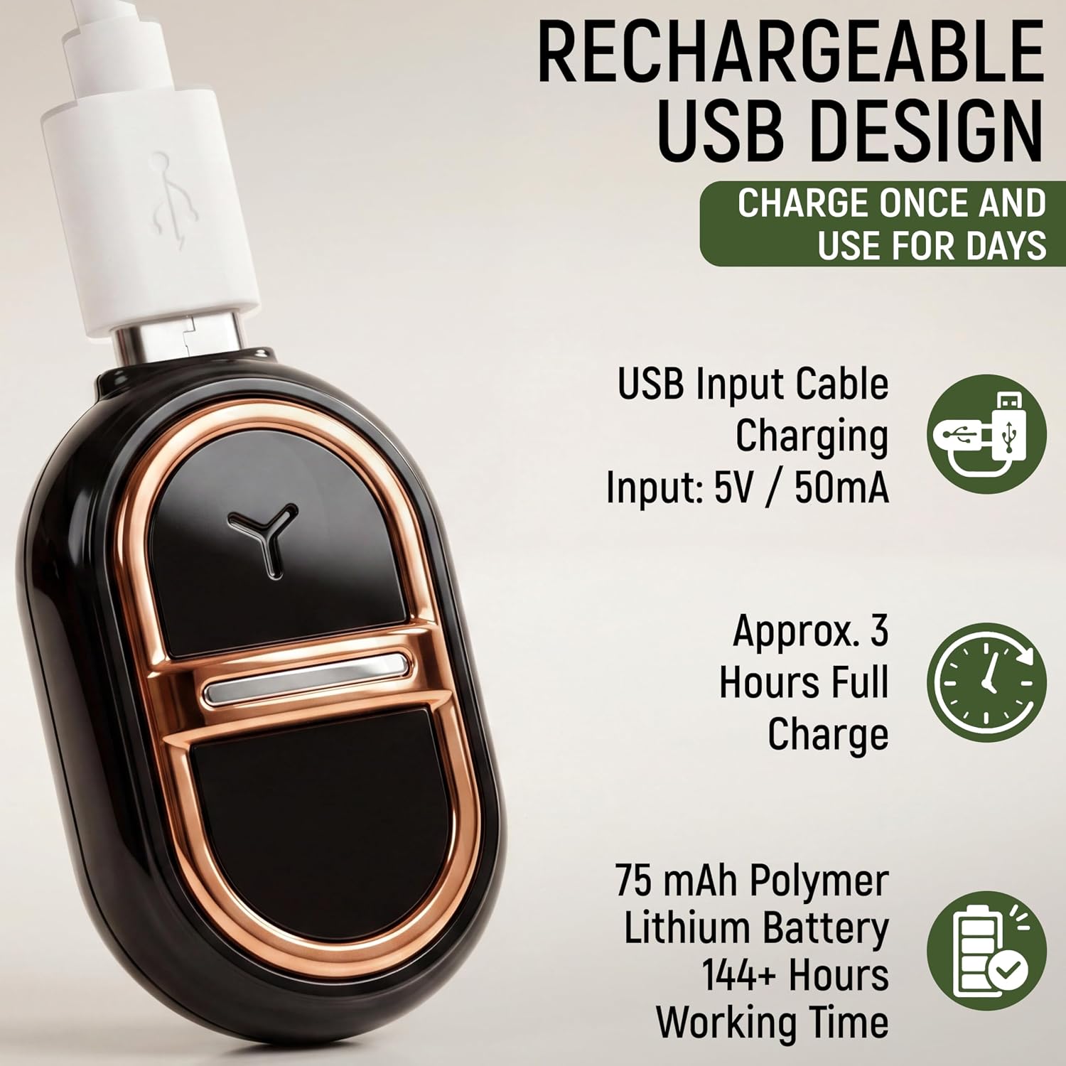 Ultrasonic Portable Keychain for Outdoor Use, Rechargeable Clip-On Rainproof Device with 7 Adjustable Frequency Settings, USB Cable for Camping, Hiking, Backyard, Travel, 1.0 × 1.1 × 0.6 in