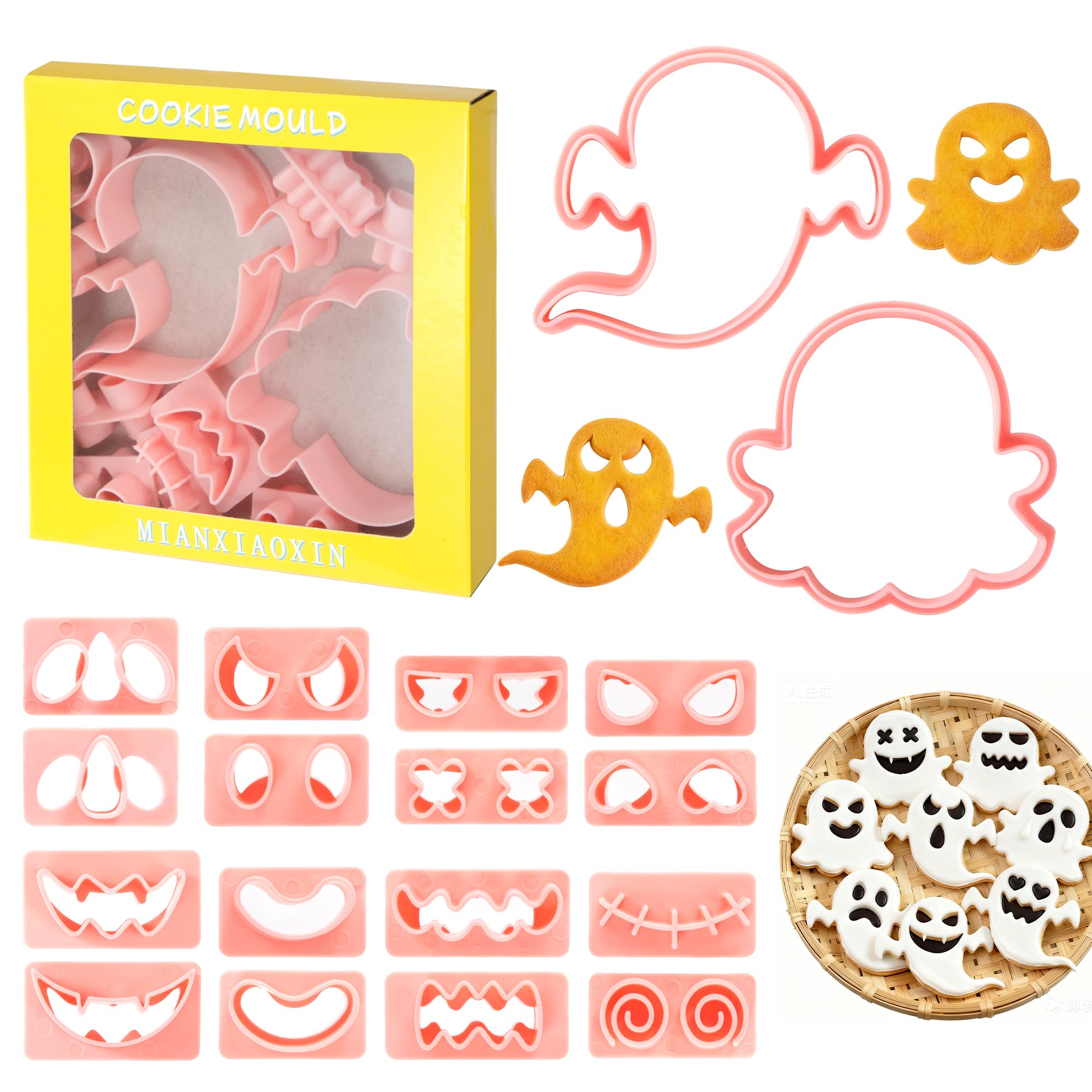Emporte-pièces Halloween – 20 Moules Fantômes & Citrouilles 3D Pour Biscuits, Fondant, Pâte à Modeler | Lot Créatif - 10