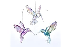 Kurt Adler Crystal Iridescent Hummingbird Ornaments