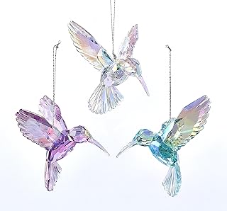 Iridescent Hummingbird Ornaments, 3 Assorted