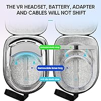 Vista 3 de Funda de transporte compatible con Oculus Meta Quest 2, Quest 3, auriculares Apple Vision Pro VR, correa original para la cabeza y accesorios
