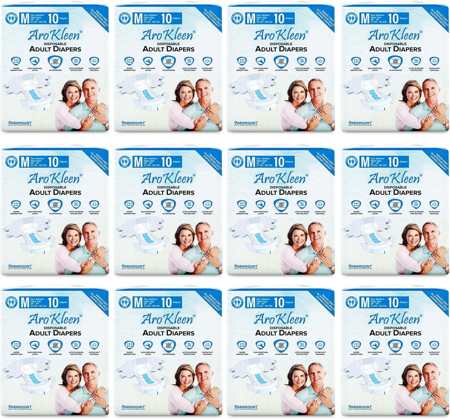 Paramount Incofit Premium Adult Diapers - 120 Count (Medium)