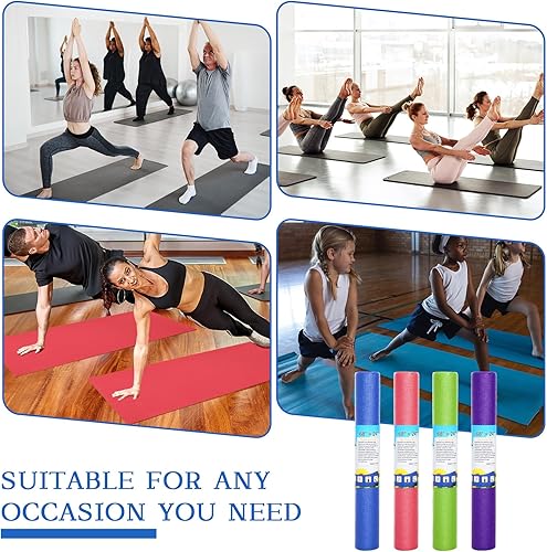 Miniatura 7 de Tinideya Paquete de 40 alfombrillas de yoga de 0.118 pulgadas de grosor a granel, 68 x 24 pulgadas, tapete de entrenamiento antideslizante para