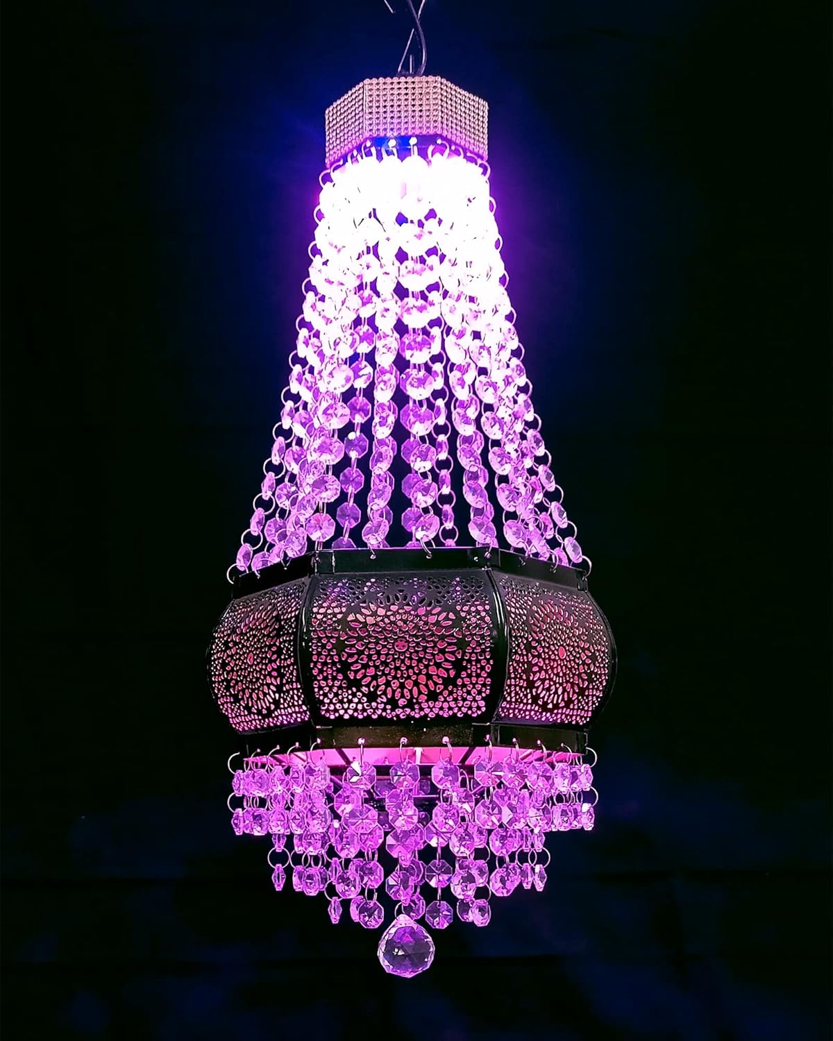 Buy INTERIOR HANDICRAFT MultiColour Light Crystal Chandelier Jhumar
