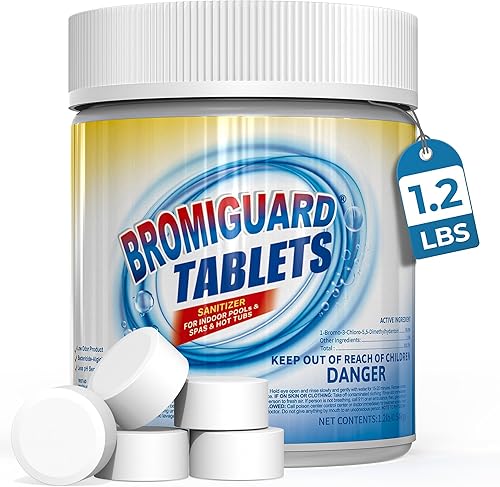 Tabletas de bromo de 1 pulgada  Desinfectante químico bromante para spas, jacuzzis o piscinas interiores  Bajo olor, menos irritación,