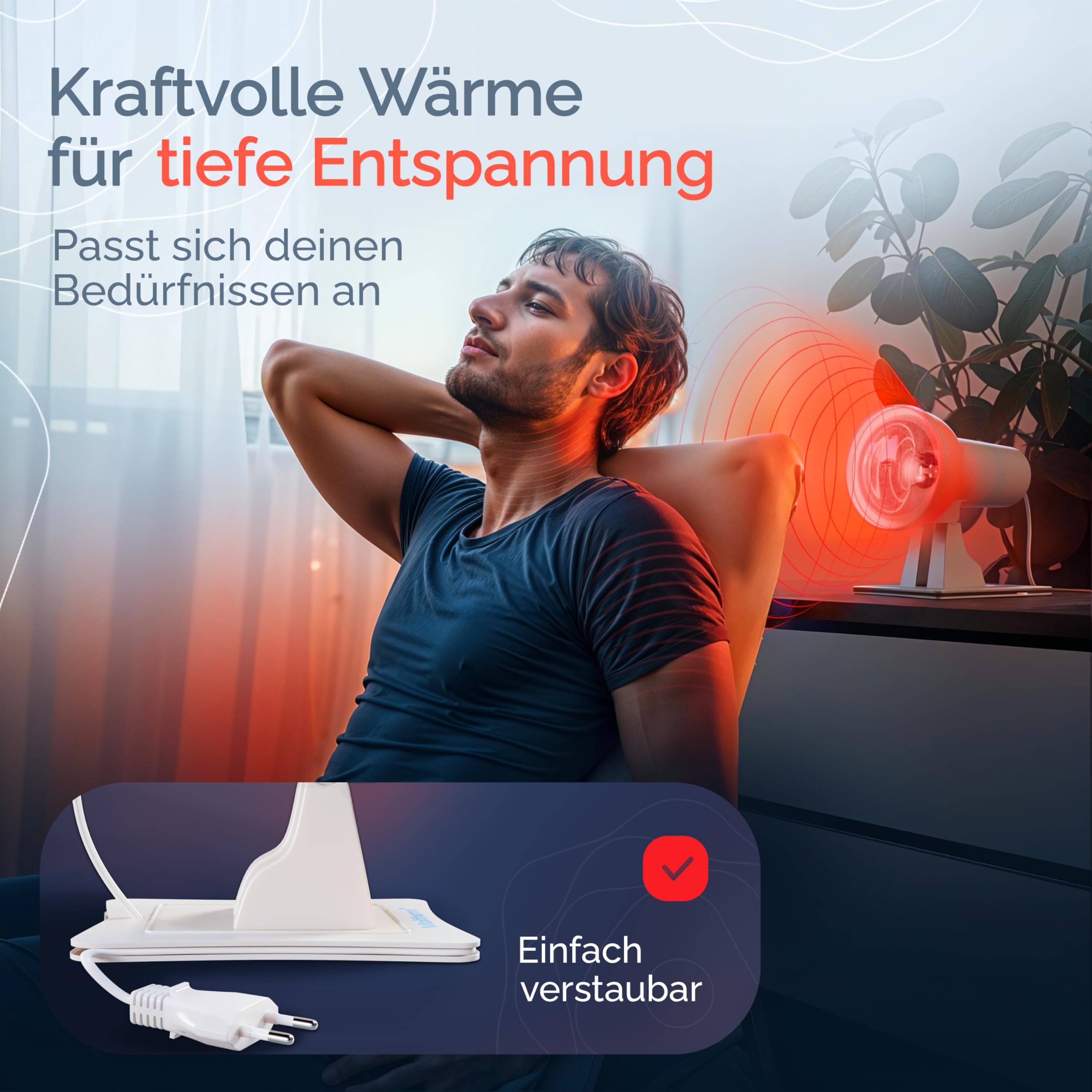 RW150 Rotlichtlampe 150W Infrarot Wärmelampe mit Timer & Dimmer