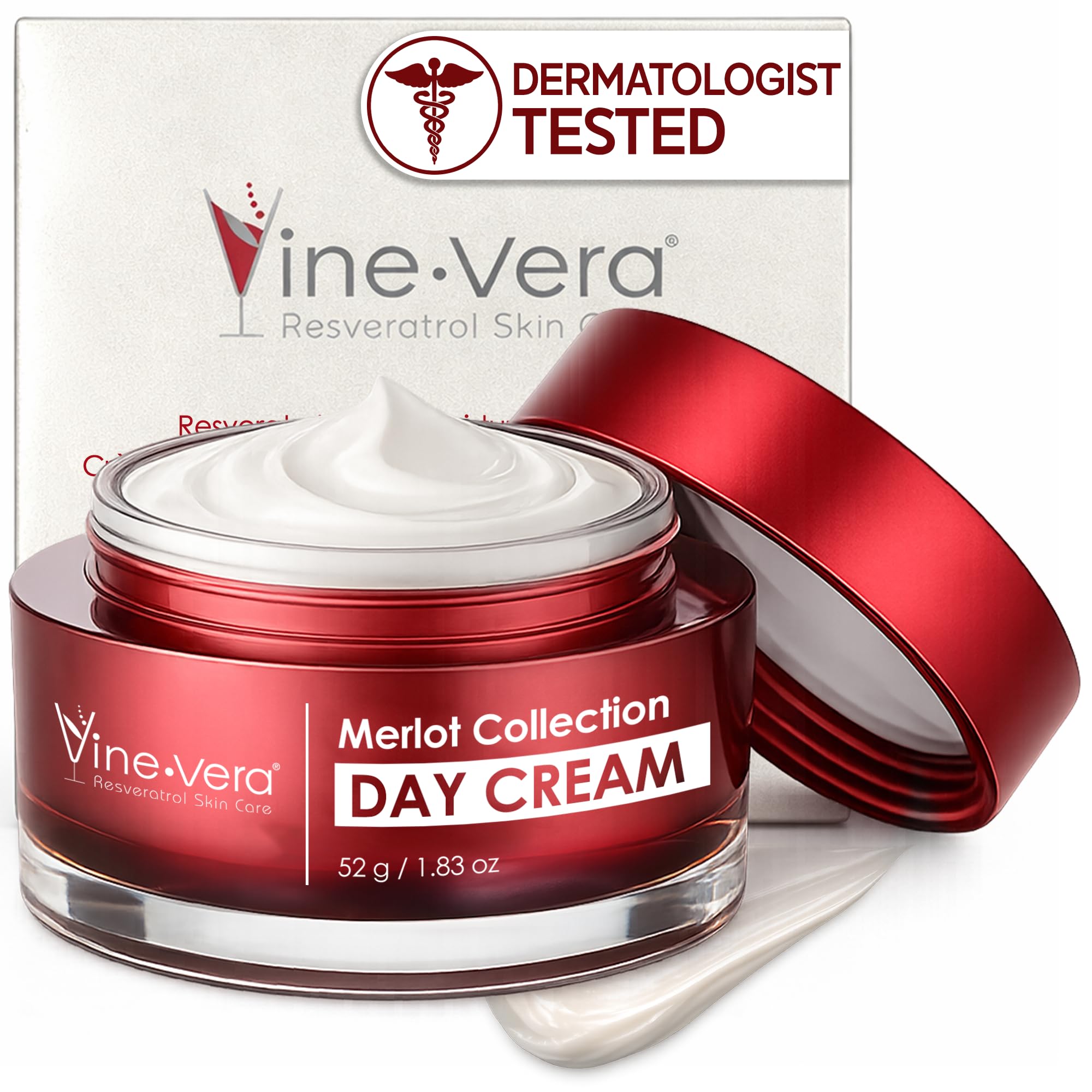 Vine Vera Merlot Day Cream with Shea Butter & Oat Protein, 1.83 oz