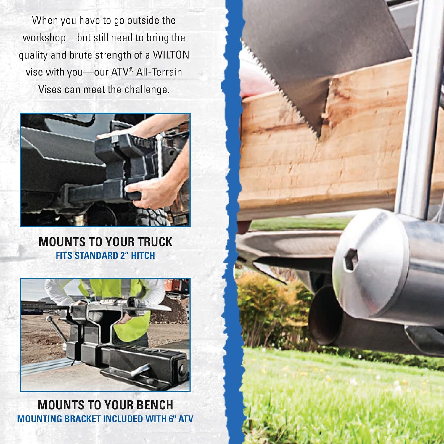 Wilton 6-Inch ATV All-Terrain Vise with Case, 5-3/4-Inch Maximum Opening (10015) and Olympia Tools 38-695 2 Pack Magnetic Vise Jaw