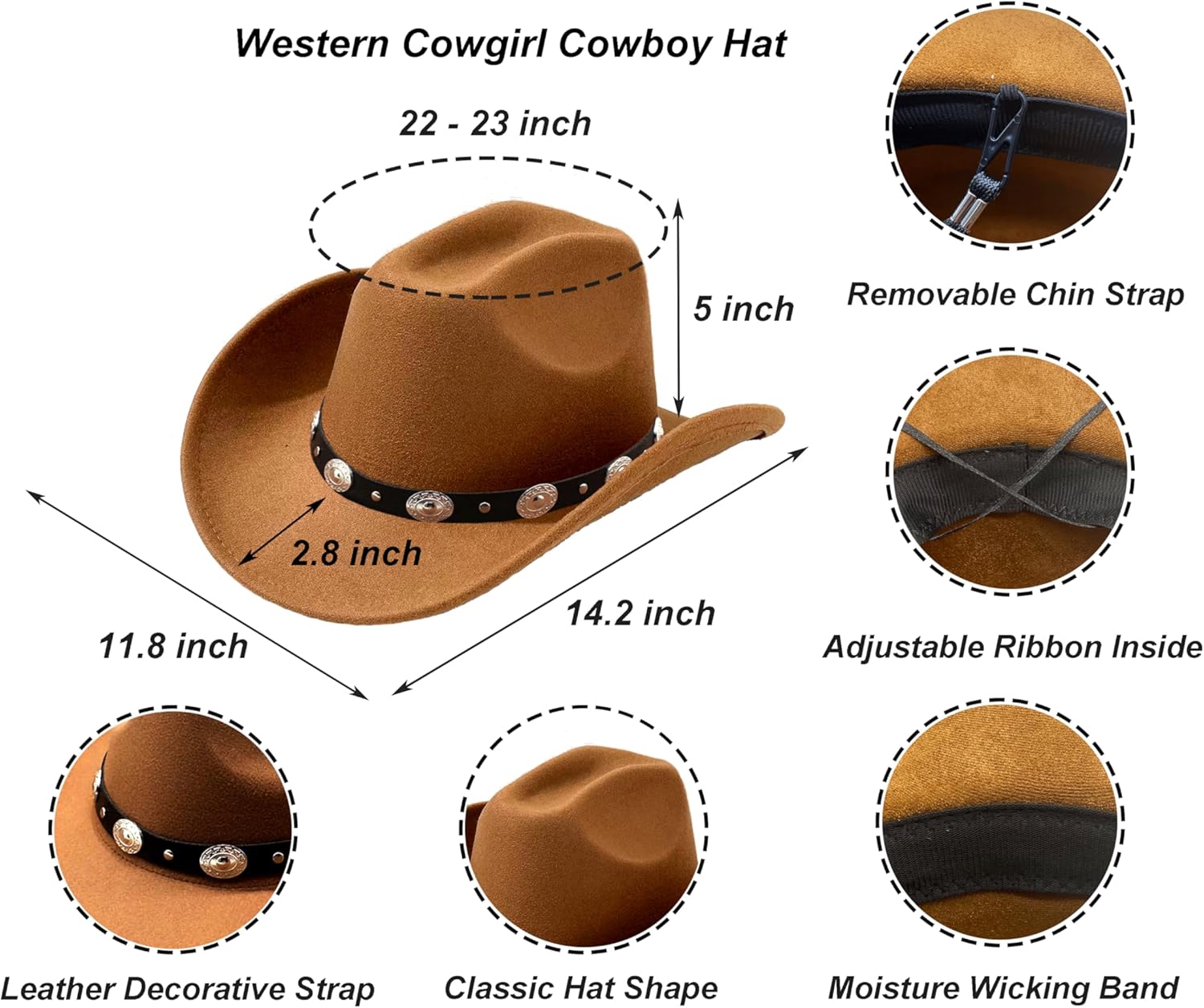 Cowgirl Outfits for Women, Cow Girl Cowgirl Vest Costume Outfit Hat Accessories Sets - Image 3