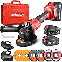 AOBEN Cordless Angle Grinder 4-1/2 inch, 21V Battery Grinder Tool, Power Electric Grinders, Brushless Motor, 2x4.0Ah Battery & Charger, for Cutting, Grinding, Polishing