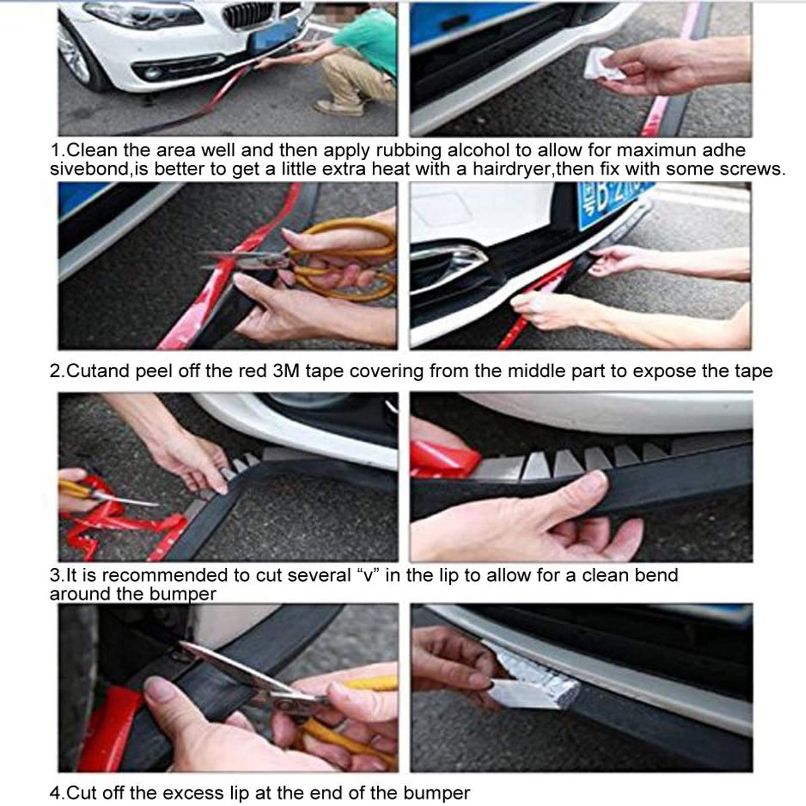Frontspoiler Lippe Original Universal Auto Spoilerlippe Splitter 2.5M Schutz Zum Kleben Körper Rock Protector für Pkw Truck SUV