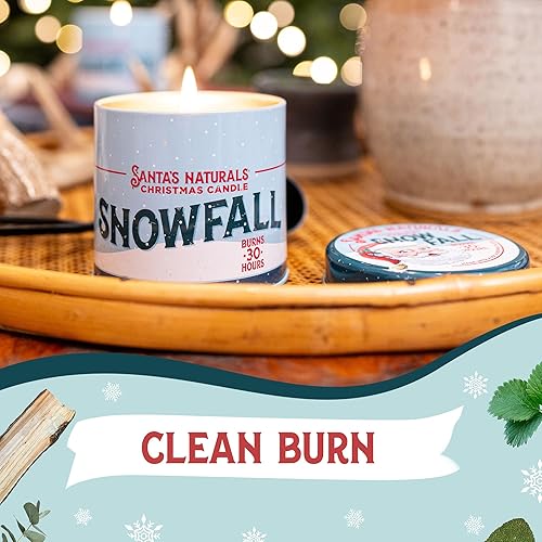 Miniatura 3 de Murphys Naturals, Vela navideña Snow Fall  Fragancia dulce y brillante  Notas de pino, cítricos, eucalipto  Soja y cera de abejas de origen