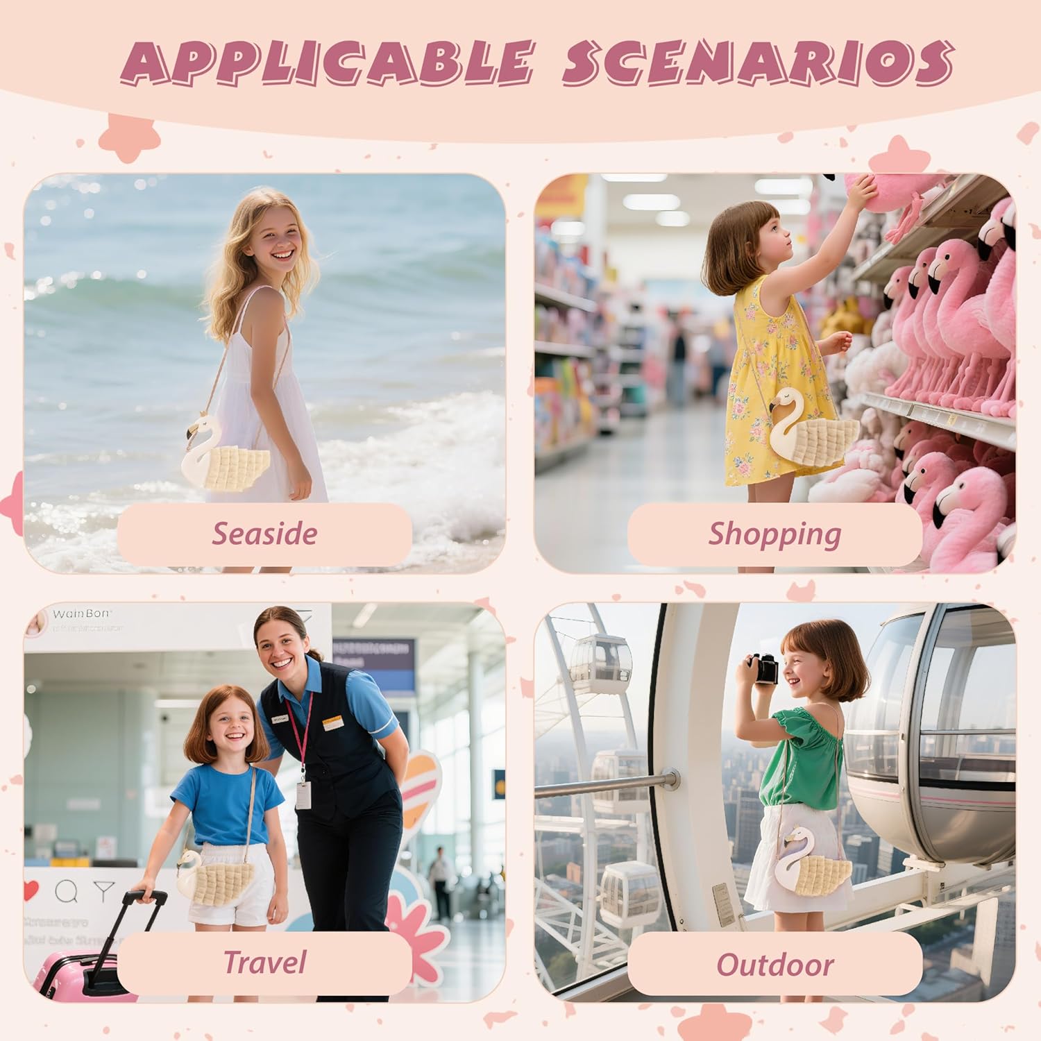 Coucoland Toddler Purse for Girls, Shoulder Crossbody Bag Lightweight Glitter PU Leather Handbag for Kids Birthday Christmas - Image 5