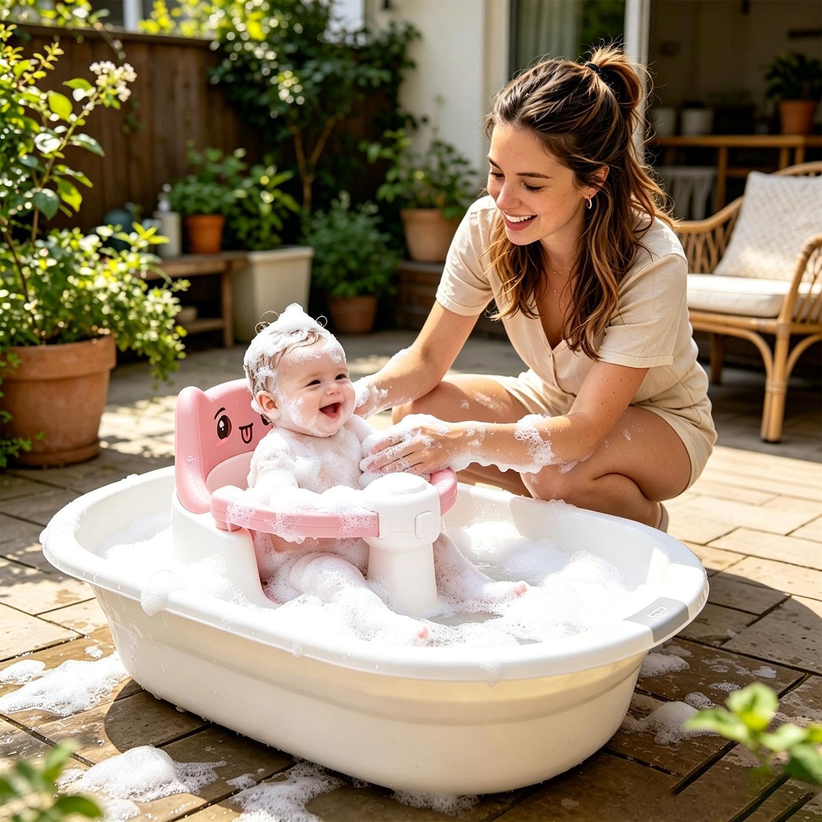 Sedia da Bagno per Bambini - Seggiolino Doccia Portatile con Ventose | Seggiolino Doccia per Fino a 6,per Fino a 6 Maschi Femmine Seduti in Bagno