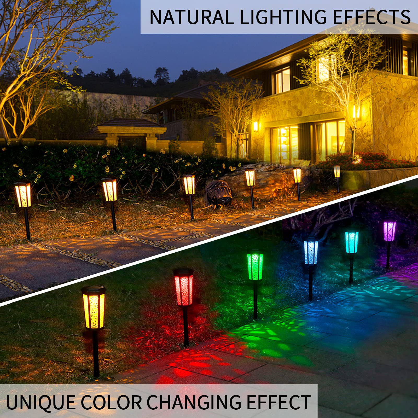 Amazon.co.jp: ソーラー通路ライト 2個パック [7色RGB&アンバー] IP67